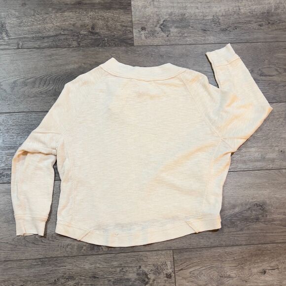 We the Free People Ivory Don't Forget Me Top Button Sweatshirt Dolman Small - Picture 4 of 6